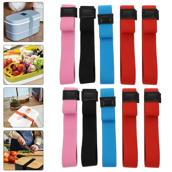 WHAMVOX 10Pcs Straps Assorted Color Elasticity for Meal Carrying