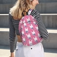 thumbnail image 6 of Honeii Rabbit Holding Flowers Print Canvas College Laptop Backpack, Durable Rucksack Travel Notebook Bag School Backpack Book Bag for Men Women-Small, 6 of 7