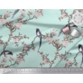 thumbnail image 3 of Soimoi Green Cotton Duck Fabric Floral & Paradise Whydah Bird Printed Craft Fabric by the Yard 44 Inch Wide, 3 of 3