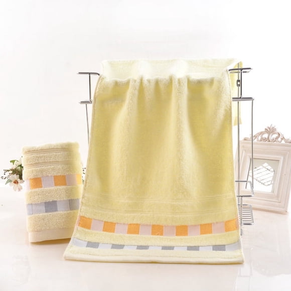 Zhuge Toallas de baño de algodón de 3 piezas, multiusos: baño, fitness, ducha, deportes, se adaptan a diversas situaciones sin esfuerzo. 74 x 34 cm (amarillo).