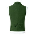 thumbnail image 5 of BVOFAR Men's Tweed Suit Vest Herringbone Wool Blend Waistcoats Retro Button Up V Neck Vests Wedding Groomsman Waistcoat Green XS, 5 of 7