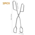 thumbnail image 4 of 2 pcs acero inoxidable comida tinga de panel de estilo largo de estilo de barbacoa de barbacoa clips de carbón para el campamento al aire libre (plata), 4 of 7