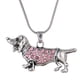 thumbnail image 2 of Collar para mujer, joyería para mujer, joyería para mujer, collar de cadena de cristal marrón de raza de perro salchicha, joyería de encaje para el cuello, 2 of 5