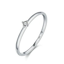 Bellitia Jewelry Round Brilliant Cut Solitaire Lab Created Diamond Moissanite Engagement Ring, 925 Sterling Silver/Gold Plated Solitaire Ring Promise Wedding Rings for Women