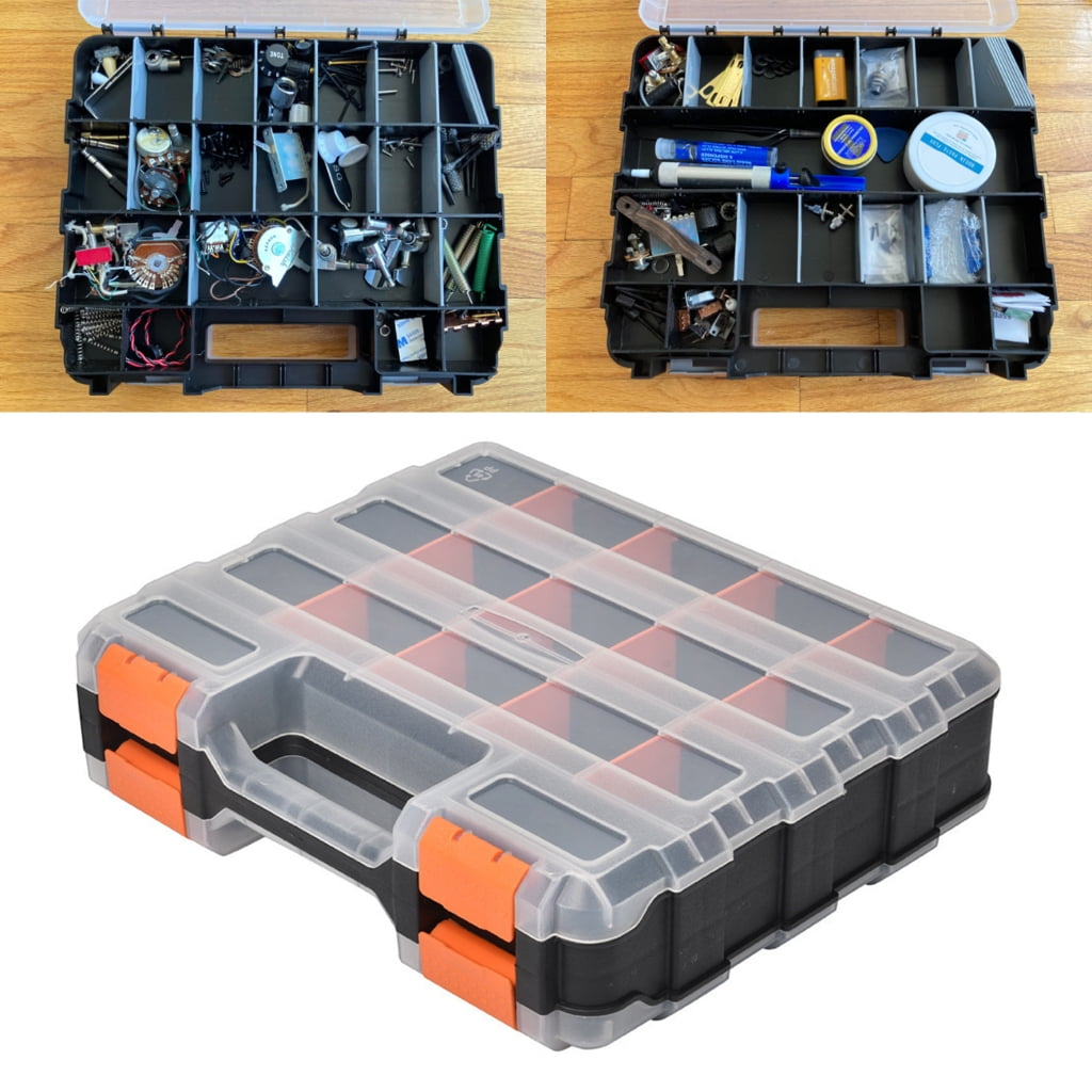 Yokua Double Side Tools Box Hardware Tool Container Bin Small Parts Storage Case