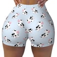 thumbnail image 2 of Picia Cute Farm Cow Printed Workout Shorts for Women Seamless Scrunch Butt Lifting High Waisted Yoga Gym Booty Running Moisture-wicking Short Pants-Large, 2 of 9