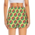 thumbnail image 4 of Uemuo Summer Watermelon Pattern Women's Athletic Shorts High Waisted Running Shorts with Liner Pockets Gym Elastic Workout Shorts-Medium, 4 of 9