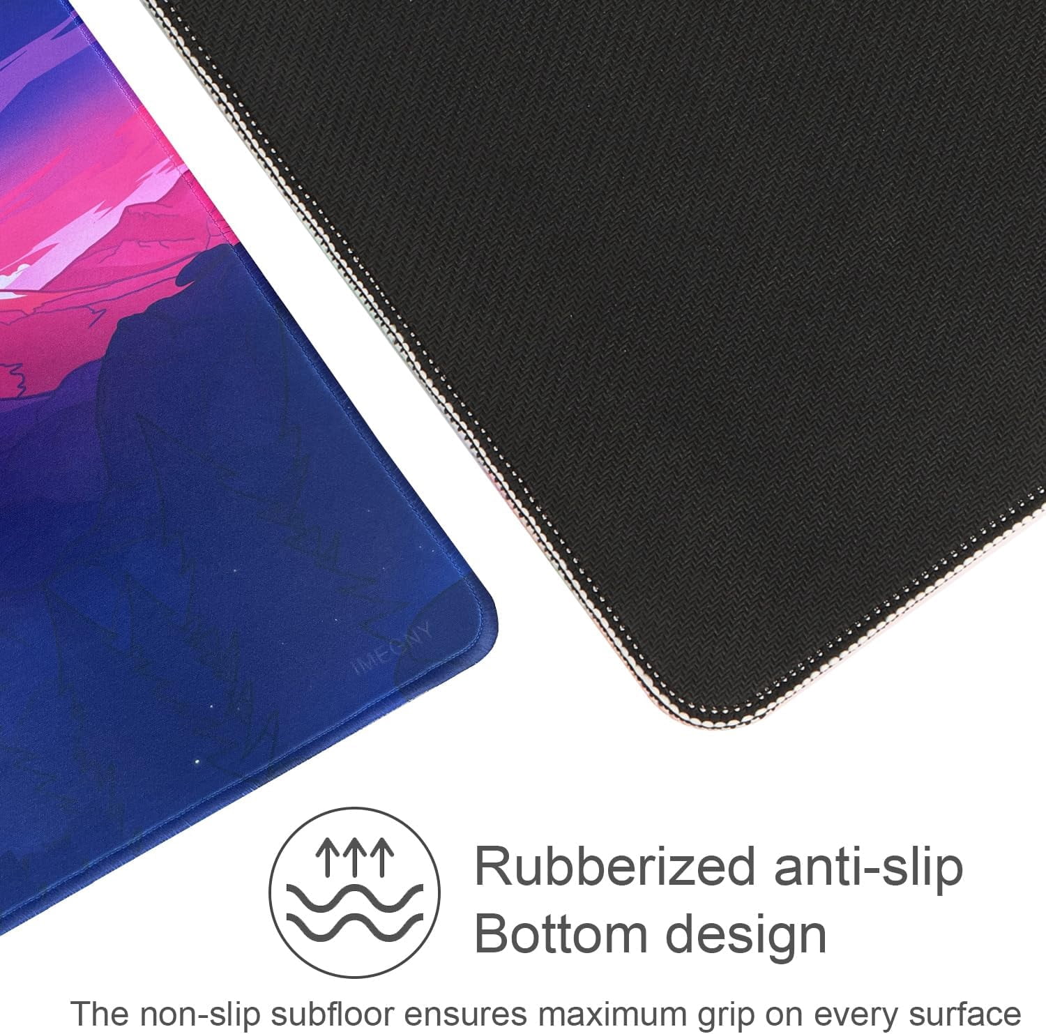 Large Gaming Mouse Pad, Extended XXL Desk Pad & Non-Slip Rubber Keyboard Mat Stitched Edges (90x40 Mountains)