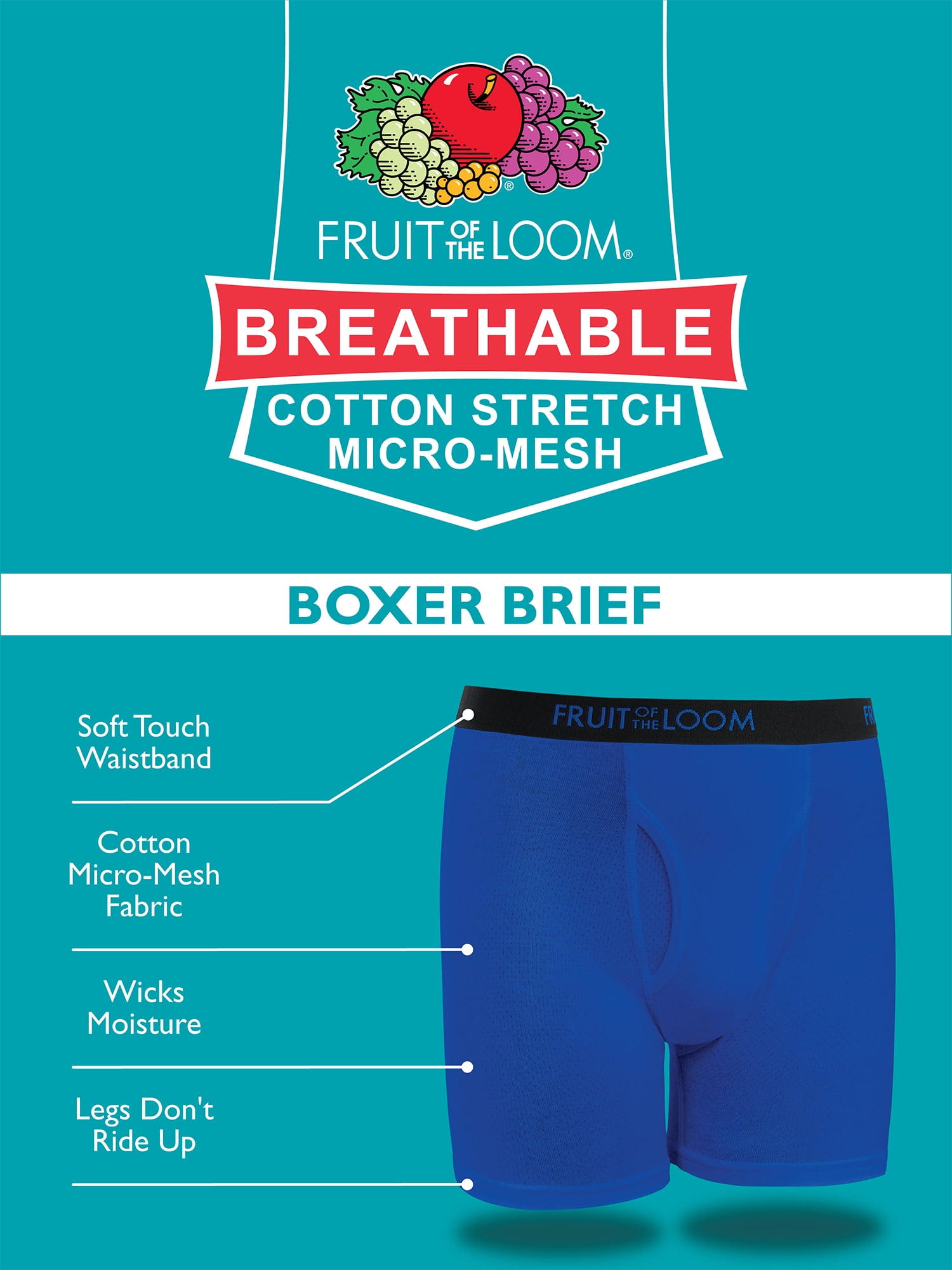 Fruit of the Loom Boys' 5pk 'Breathable' Boxer Briefs S