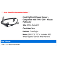 thumbnail image 2 of Front Right ABS Speed Sensor - Compatible with 1996 - 2001 Nissan Pathfinder 1997 1998 1999 2000, 2 of 2
