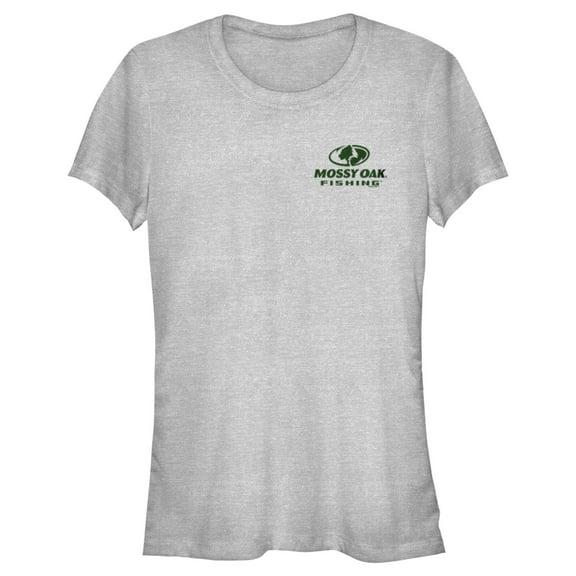 Junior's Mossy Oak Small Fishing Logo  Graphic Tee Athletic Heather Small