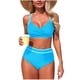 thumbnail image 1 of Traje de Baño Bikini Conjunto para Mujeres sin Mangas Patchwork V-Cuello Nudo Delantero Empujar Hacia Arriba Acolchado Dos Piezas, 1 of 7
