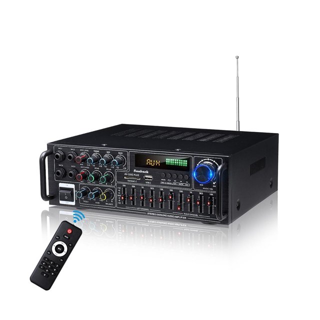 2 Channel Home Bluetooth Amplifiers Home Car Audio Stereo Subwoofer Amplifier Power Audio Amplifier Audio USB SD With Remote ,Bluetooth 5.0