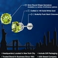 thumbnail image 2 of Gem Stone King 14K White Gold Green Peridot Stud Earrings for Women | 4.14 Cttw | Gemstone August Birthstone | Round 8MM, 2 of 6