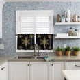 thumbnail image 3 of Christmas Snowflake Kitchen Curtain 2 Panels Tiers Curtains 24 Inch Length, Gold Black Xmas Winter Holiday Curtains Rod Pocket Curtains Window Drapes Treatment Window Cafe Curtains 55''''x24'''', 3 of 5