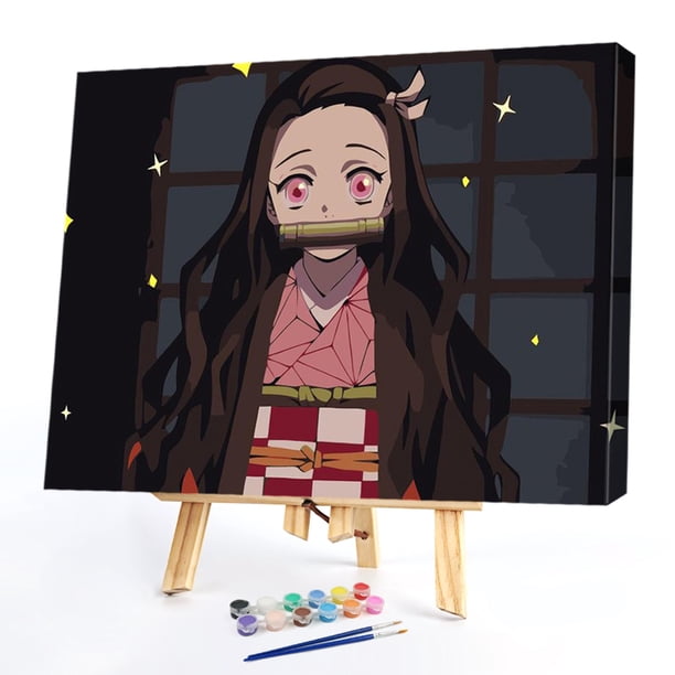 Cuadros Decorativos DIY pintura por número Kit Anime Boy dibujos animados sin marco para la decoración del arte del hogar Tmvgtek embutido en tela