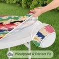 thumbnail image 5 of Pioneer Flower Floral Print Pattern Round Fitted Tablecloth with Elastic Edge,Dining Table Cover Waterproof,Outdoor Round Tablecloth for Camping,Dining,Indoor and Outdoor, 5 of 7