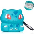 thumbnail image 1 of Compatible con funda AirPods 2/1, lindo dibujo animado 3D Kawaii divertido funda Airpods 1/2, llavero de silicona suave a prueba de golpes para niños y niñas, fundas compatibles con Airpods (Bulbasaur). ER, 1 of 5