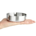 thumbnail image 5 of Juvale 5-Pack Stainless Steel Ash Tray - 4 x 4 x 1.2 in, Silver, Modern Design - 3-Slot Metal Ashtray for Indoor & Outdoor Patio Use, 5 of 10
