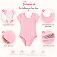 thumbnail image 2 of Girls Ballet Leotard Short Sleeve, Stretch Fit, Cotton Dancewear for Ballet, Gymnastics & Dance Class, 2 of 7