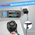 thumbnail image 2 of Alarma para bicicleta WSDCAM, recargable por USB, 110 dB, inalámbrica, paquete de 2, 2 of 7