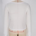 thumbnail image 5 of XPMWRP Women's Wraps Knit Solid Color Sweatshirts Long Sleeves V Neck Pullover Cable Crochet Fall Winter Casual Sweatshirt White XL, 5 of 7