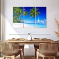 thumbnail image 3 of Elephant Stock Seaside Palms Wall Art - Horizontal Multi Panel Canvas - Living Room Wall Decor - Beach Multi Panel - Blue And Green Decor - 57" x 36", 3 of 8