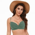 thumbnail image 3 of HCNTES Triangle Bikini Tops for Women Halter String Bathing Suit Tops Sexy Brazilian Black White Swimsuit Top(Light Green,XXL), 3 of 9