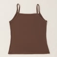 thumbnail image 6 of Wensltd Women Solid Color V Neck Tank Top With Built In Bra Summer Short Sleeve Pajama Tops Breathable Lightweight Casual Daily Layering Top Brown, 6 of 9