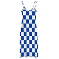 thumbnail image 4 of Blue and White Kentucky Checkerboard Sleeveless Dress dress party night birthday dress for women luxury 2025, 4 of 5