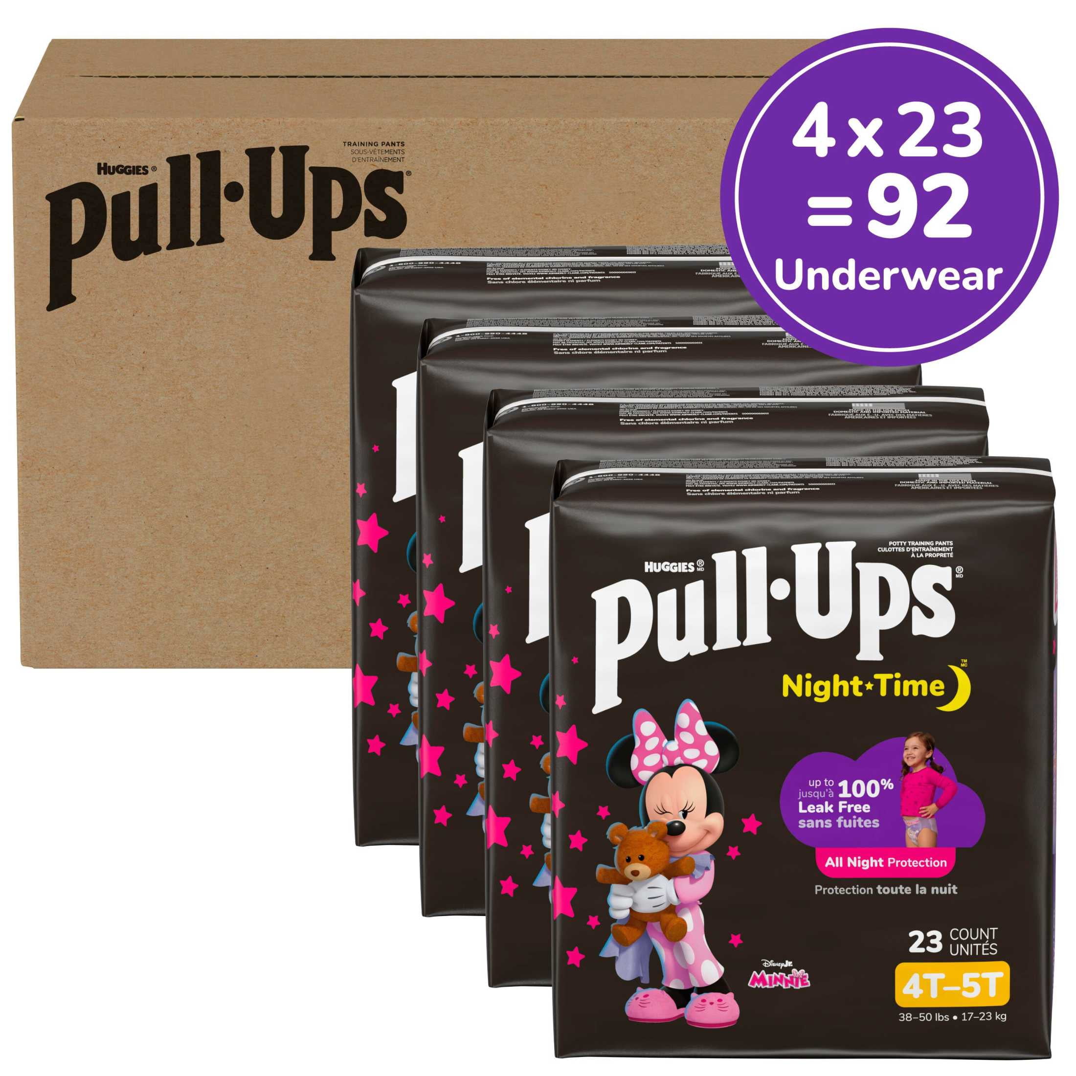 Pull-Ups Girls' Night-Time Overnight Potty Training Pants, 4T-5T, 92 Count