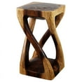 thumbnail image 6 of Home Square 22x12" Traditional Wood Vine Twist Stool in Walnut - Set of 2, 6 of 7