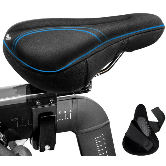 X WING Bike Seat Cover Padded Memory Foam fits Peloton Bike, Peloton Bike , City, Road & Mountain Bike, Bike Seat Cushion Comfort for Men and Women, Bicycle Seat Cover with Cross-Stitch Velcro Straps