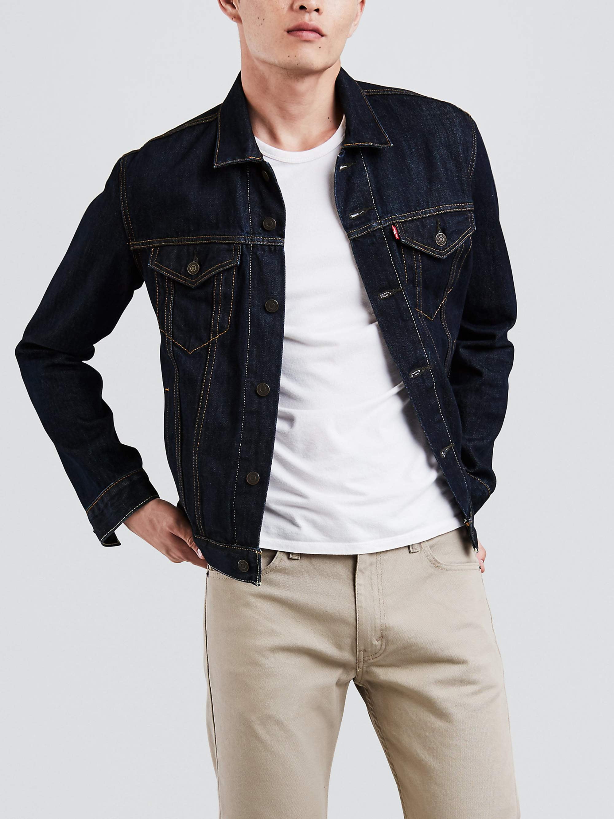 Mens Fleece Lined Winter Warm Coat Denim Jeans Fur Jacket Trucker Collar Outwear
