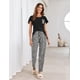 thumbnail image 5 of Ekouaer 2 Pack Womens Pajama Sets Short Sleeve with Long Pajama Pant Set Soft Sleepwear Printed Pj Lounge Sets with Pockets, 5 of 5