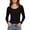 Black, variant on uublik Womens Thermal Top Pink Fall Winter Clothes Breathable Stretchy Lightweight Base Layer Basic Tees