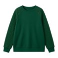 thumbnail image 5 of OGLCCG Girls' Sweaters Cable Knit Long Sleeve Pullover Sweater Casual Kids Fall Winter Crew Neck Jumper Top(Green,14-15 Years), 5 of 7