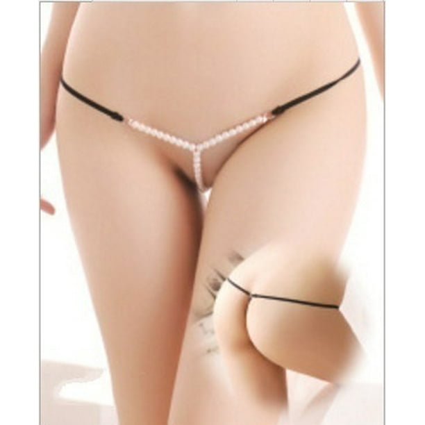 Women Pearl Lingerie G-string Panties T string Thongs Knickers 
