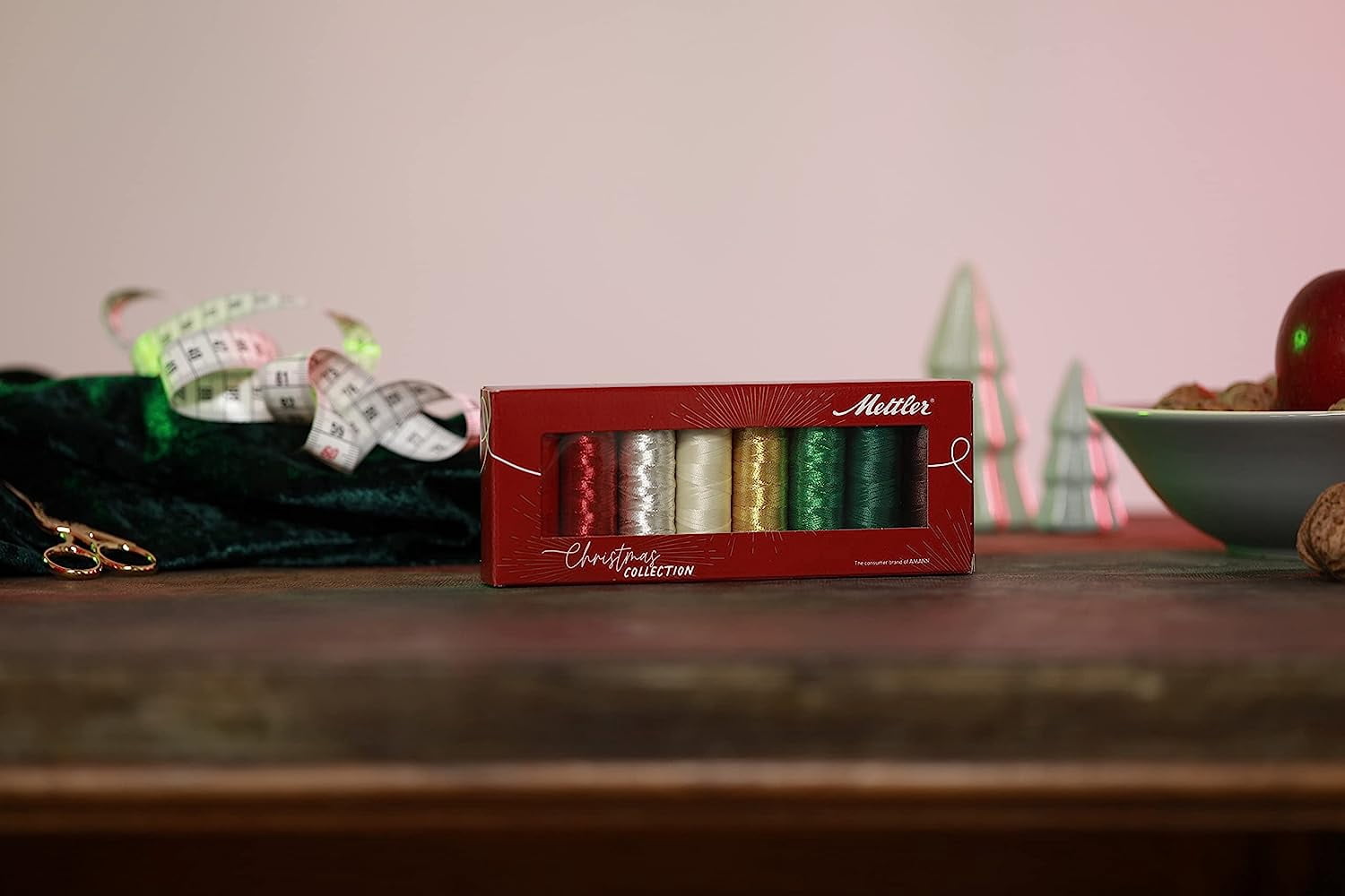 Mettler Poly Sheen and Metallic Christmas Embroidery Thread Set 8 Spools