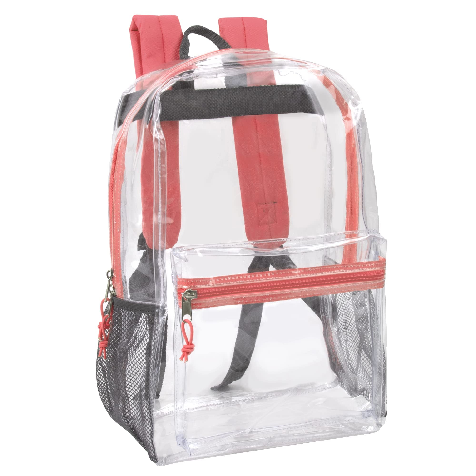 Trailmaker, Clear Backpack With Reinforced Straps For Security & Sporting Events Coral