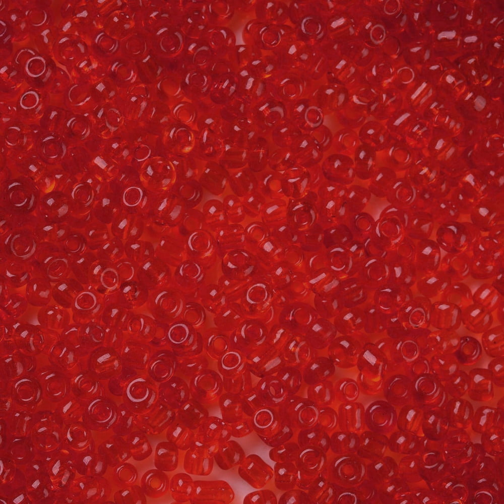 Glass Seed Beads Transparent Round Red 12/0 2mm Hole: 1mm about 30000 beads/pound