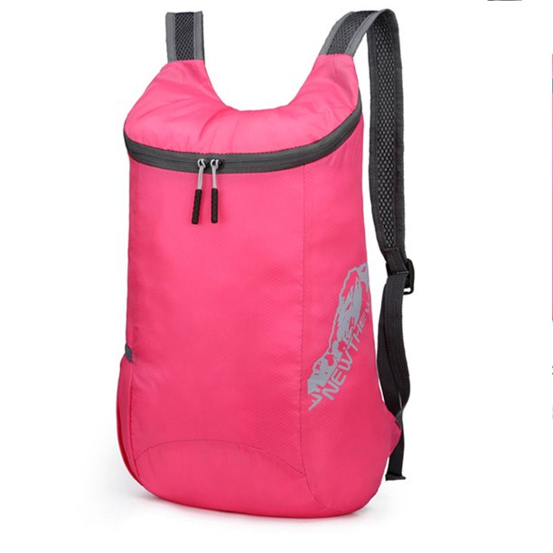 Mochila Plegable Mochila ligera y plegable Mochila plegable impermeable para exteriores (rosa roja)