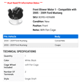 thumbnail image 2 of Front Blower Motor 1 - Compatible with 2005 - 2009 Ford Mustang - Autopart Premium, 2 of 2