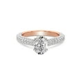 thumbnail image 3 of IGI Certified 1 Carat Oval Shape Lab Grown Diamond Engagement Ring | 14K Rose Gold | Eternia Criss Cross Side Halo Diamond Ring | FG-VS1-VS2 Quality Friendly Diamonds, 3 of 6