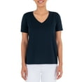 thumbnail image 6 of Time and Tru Women's Pima Cotton Blend V Neck Tee, 2-Pack, Sizes XS-XXXL, 6 of 6