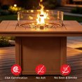 thumbnail image 7 of CostaElm 42'' Outdoor Fire Pit Table, 55,000 BTU Heat Output Gas Propane Fire Pit Table with Glass Wind Guards & Removable Cover Lid, Teak, 7 of 7