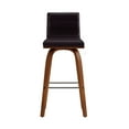 thumbnail image 1 of Armen Living Vienna Modern Faux Leather Stool in Brown/black, 1 of 14