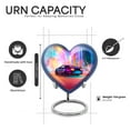 thumbnail image 3 of Yatskia Colorful Lightning Car Decorative Large Funeral Urns for Human Ashes Adult Men and Women, Small Cremation Urn for Adult Ashes, (Heart 8 Inch and 3 Inch), 3 of 8