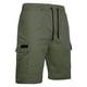 thumbnail image 2 of pstuiky Hombres bajos, Pantalones cortos cargo para hombre, para correr, con múltiples bolsillos y cintura elástica para senderismo. Pantalones cortos de golf, 2 of 4