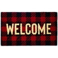 thumbnail image 1 of Natural Coir Doormat, Checkers Mat, Buffalo Check Welcome, 18X30, 1 of 6
